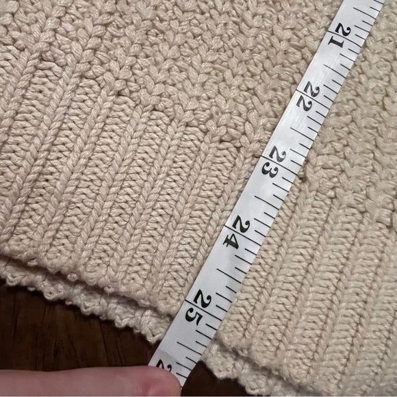 Free People Swim Too Deep Oversized Chunky Knit Sweater Tan M Cowl Mock Neck - Picture 7 of 14